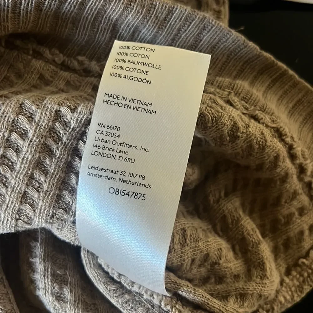 NWT Free People New Magic Thermal Tee shirt beige XS